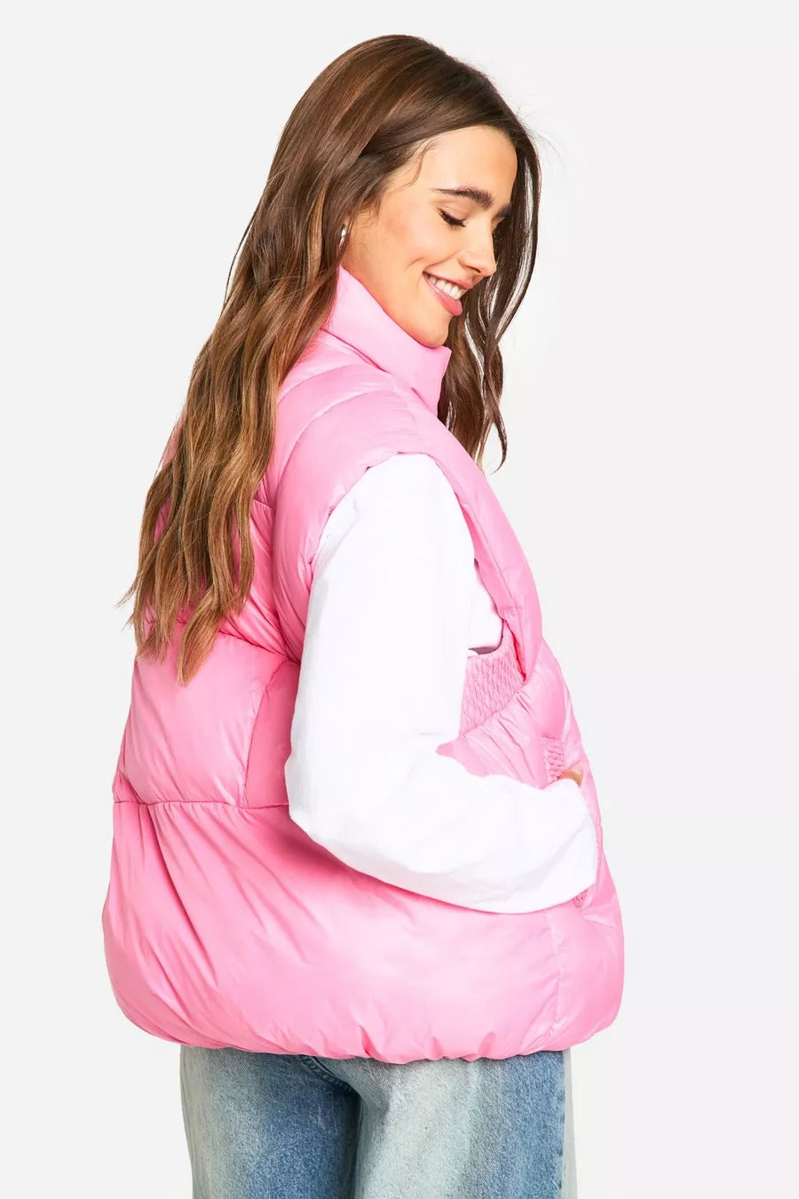 PINK PUFFER GILET