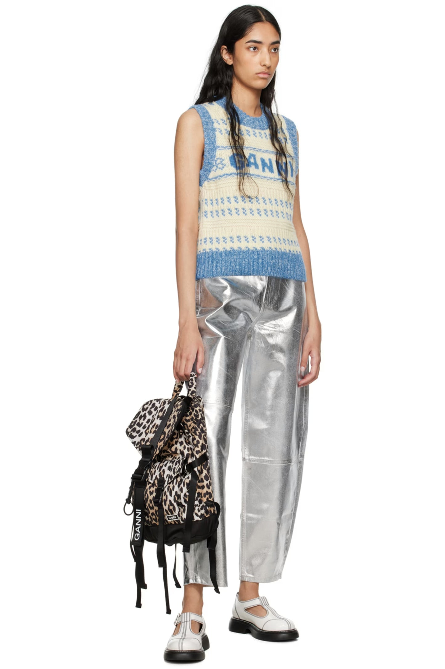 GANNI LEOPARD BACKPACK