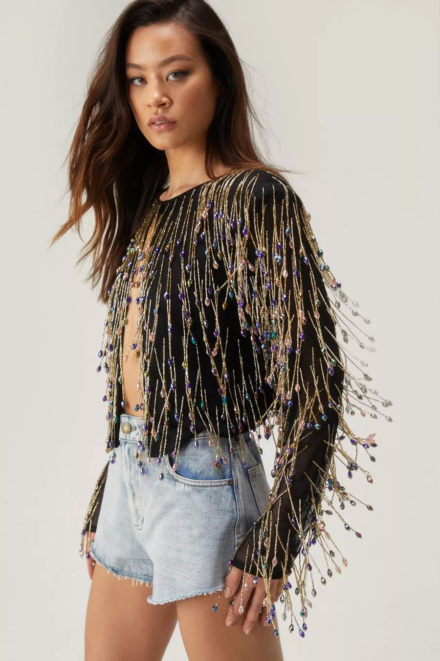 CHAQUETA FRINGE MULTICOLOR