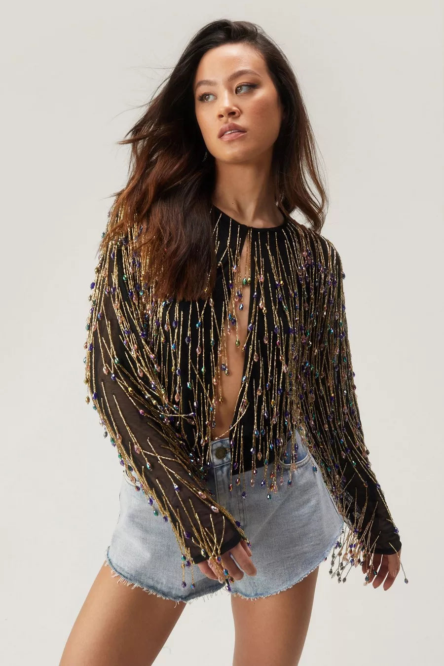 CHAQUETA FRINGE MULTICOLOR