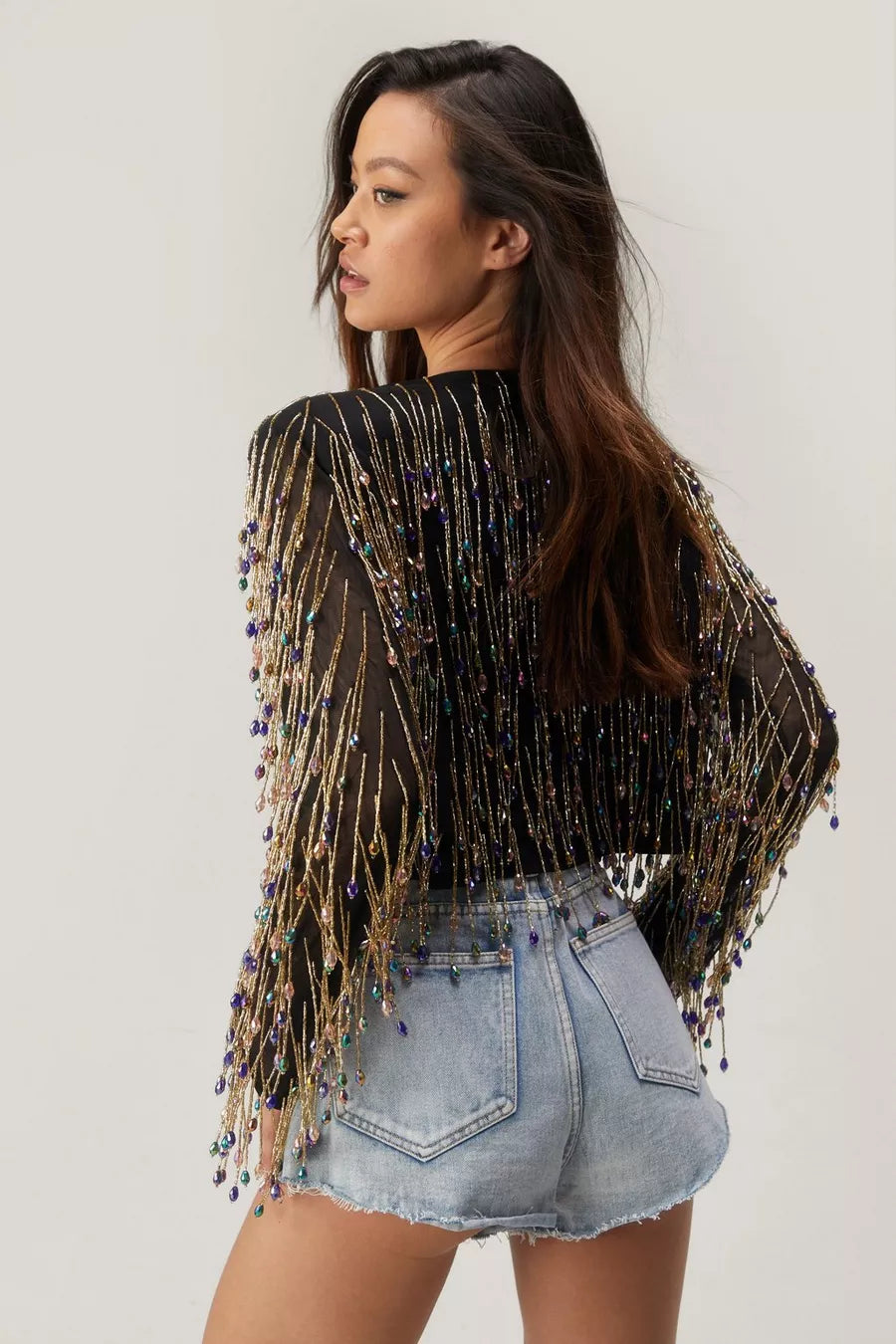 CHAQUETA FRINGE MULTICOLOR