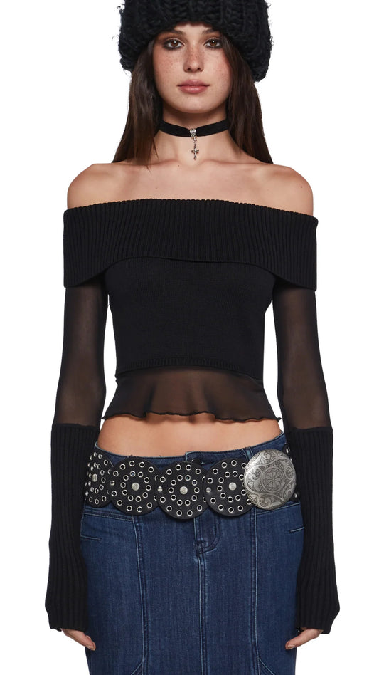 MESH CROPPED TOP