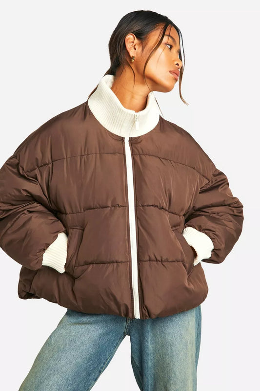 RIB PUFFER JACKET