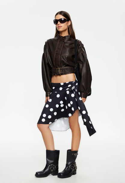 CHOCOLATE CROPPED JACKET