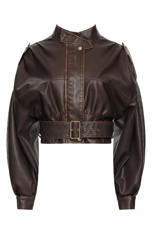 CHOCOLATE CROPPED JACKET