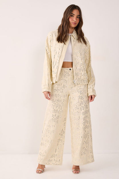 DENIM & SHINY BOMBER