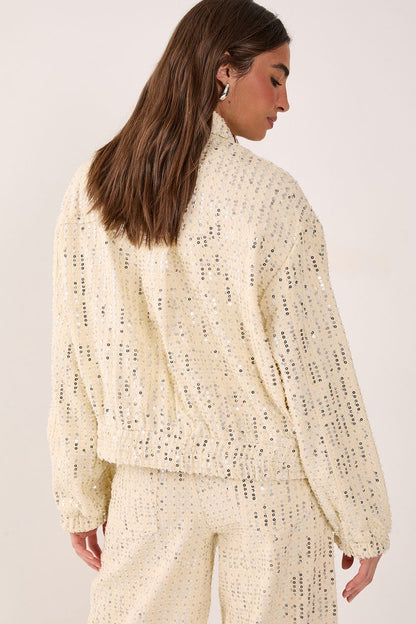 DENIM & SHINY BOMBER