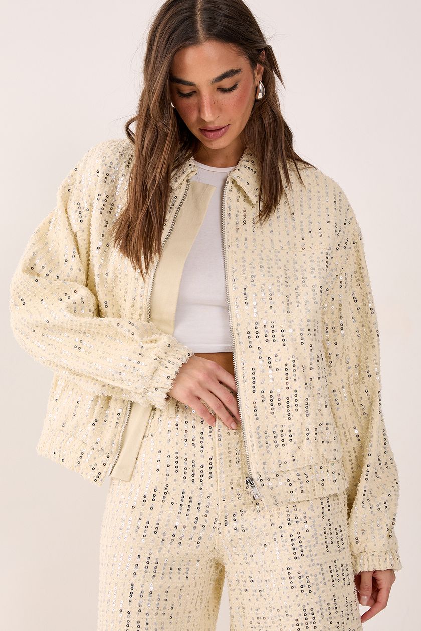 DENIM & SHINY BOMBER