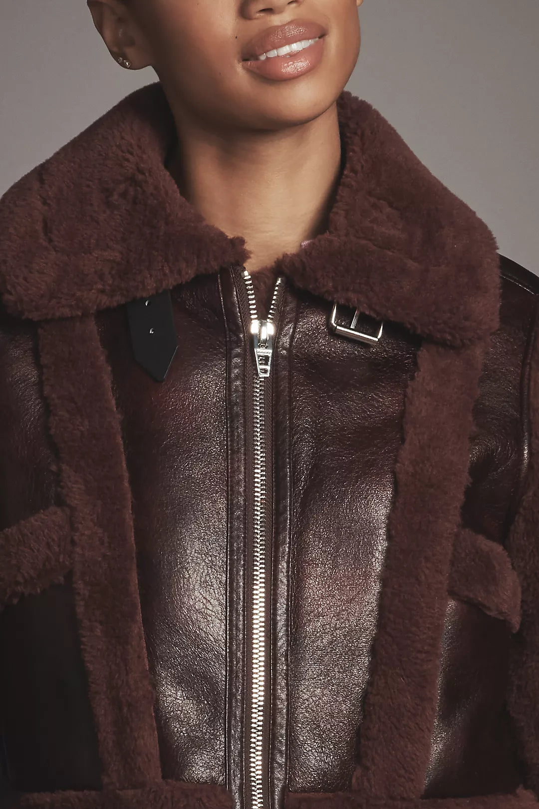 BROWN SNOW CROPPED JACKET