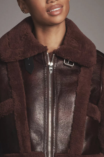 BROWN SNOW CROPPED JACKET