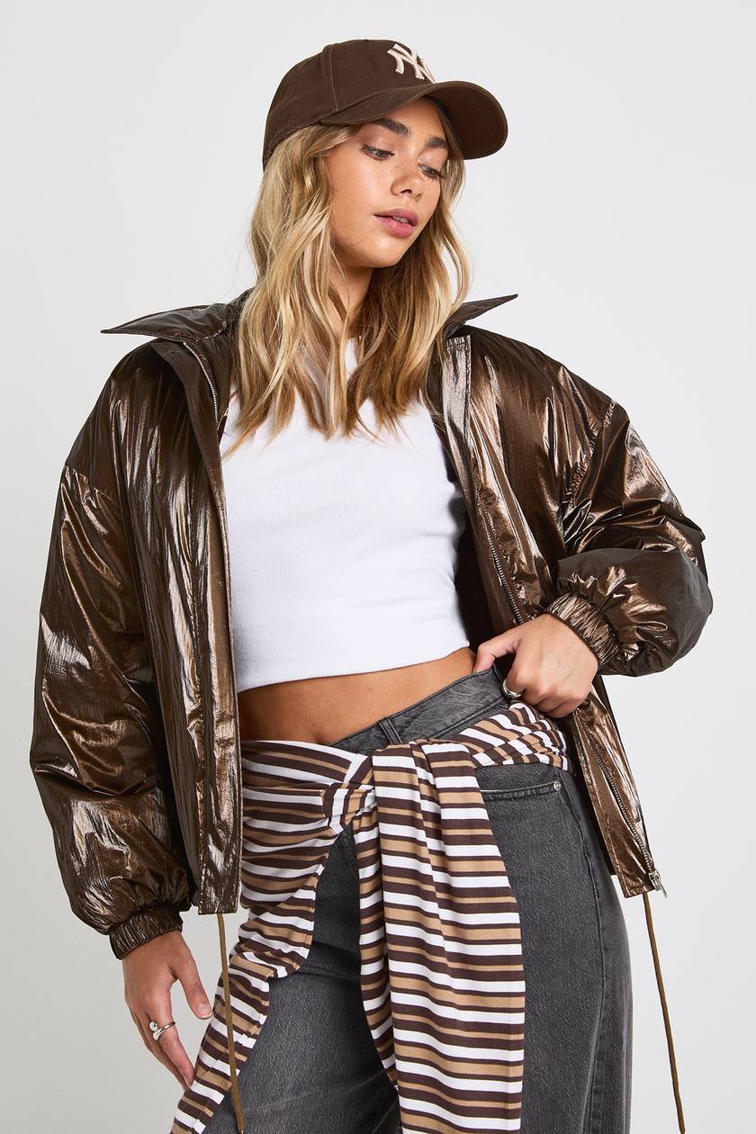 BROWN SHINE BOMBER