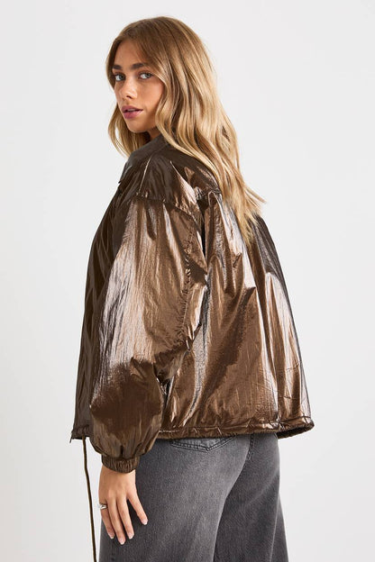 BROWN SHINE BOMBER